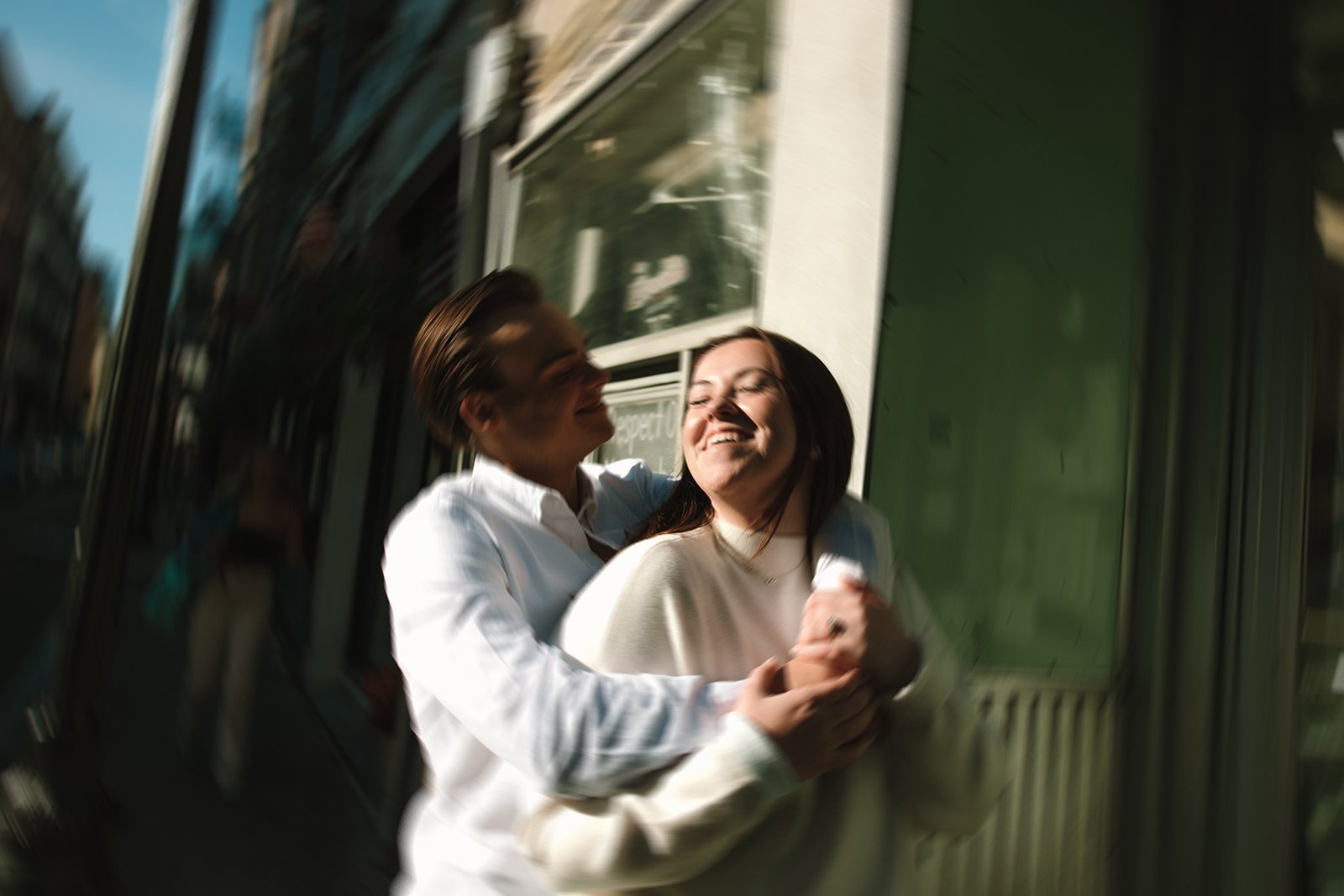 Stunning couple pose together during their Boston engagement photos