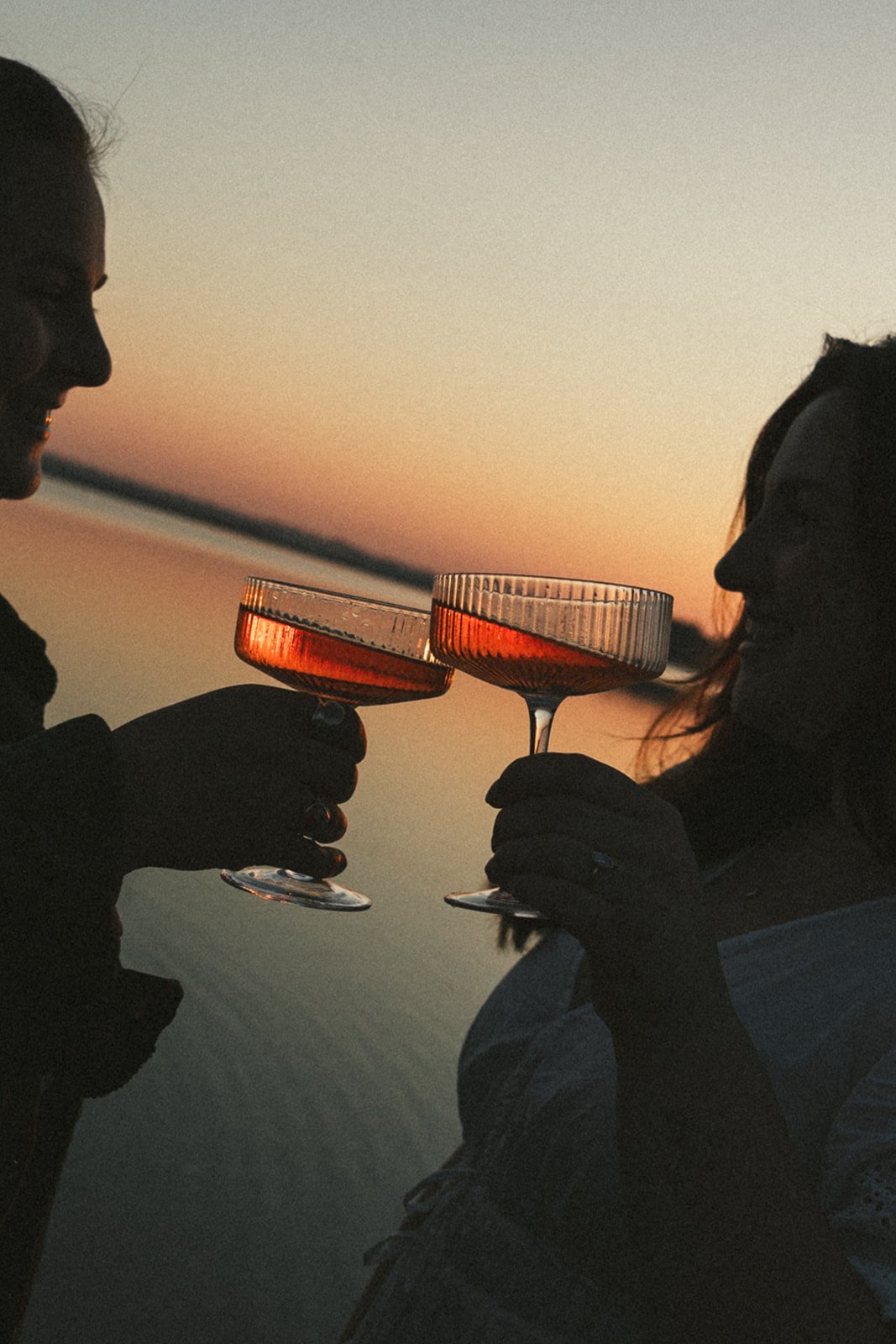 film inspired engagement photo with wine as a prop