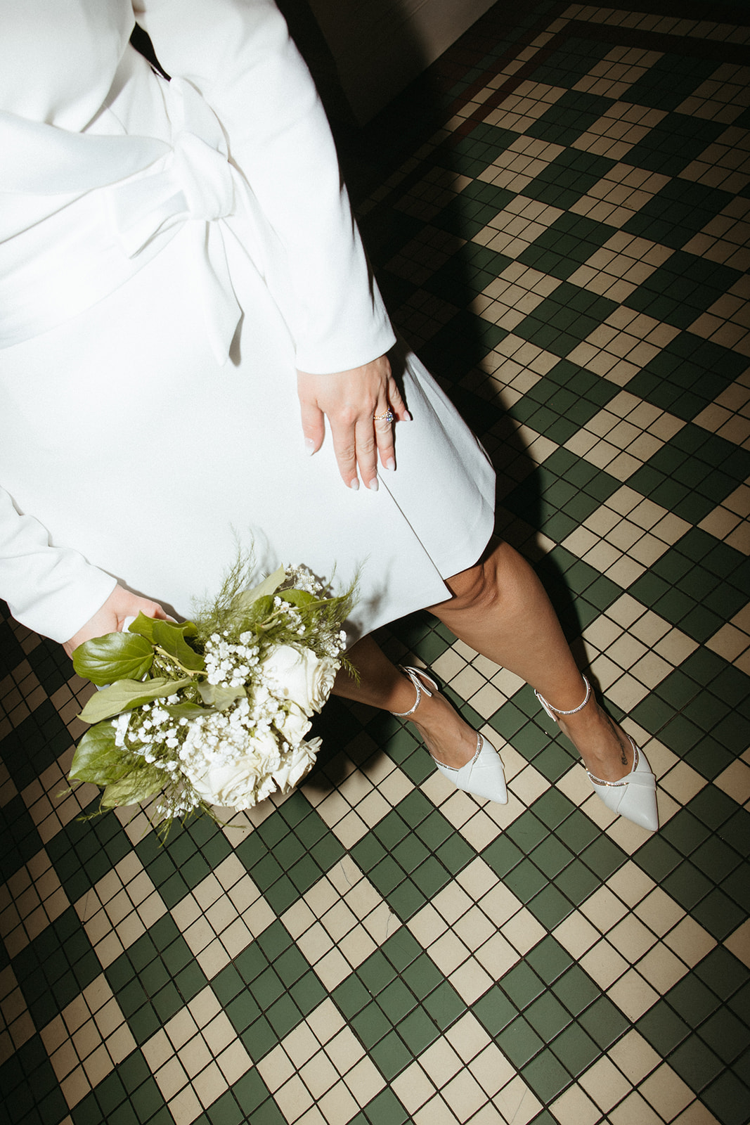 Stunning bride poses after their elopement in Massachusetts