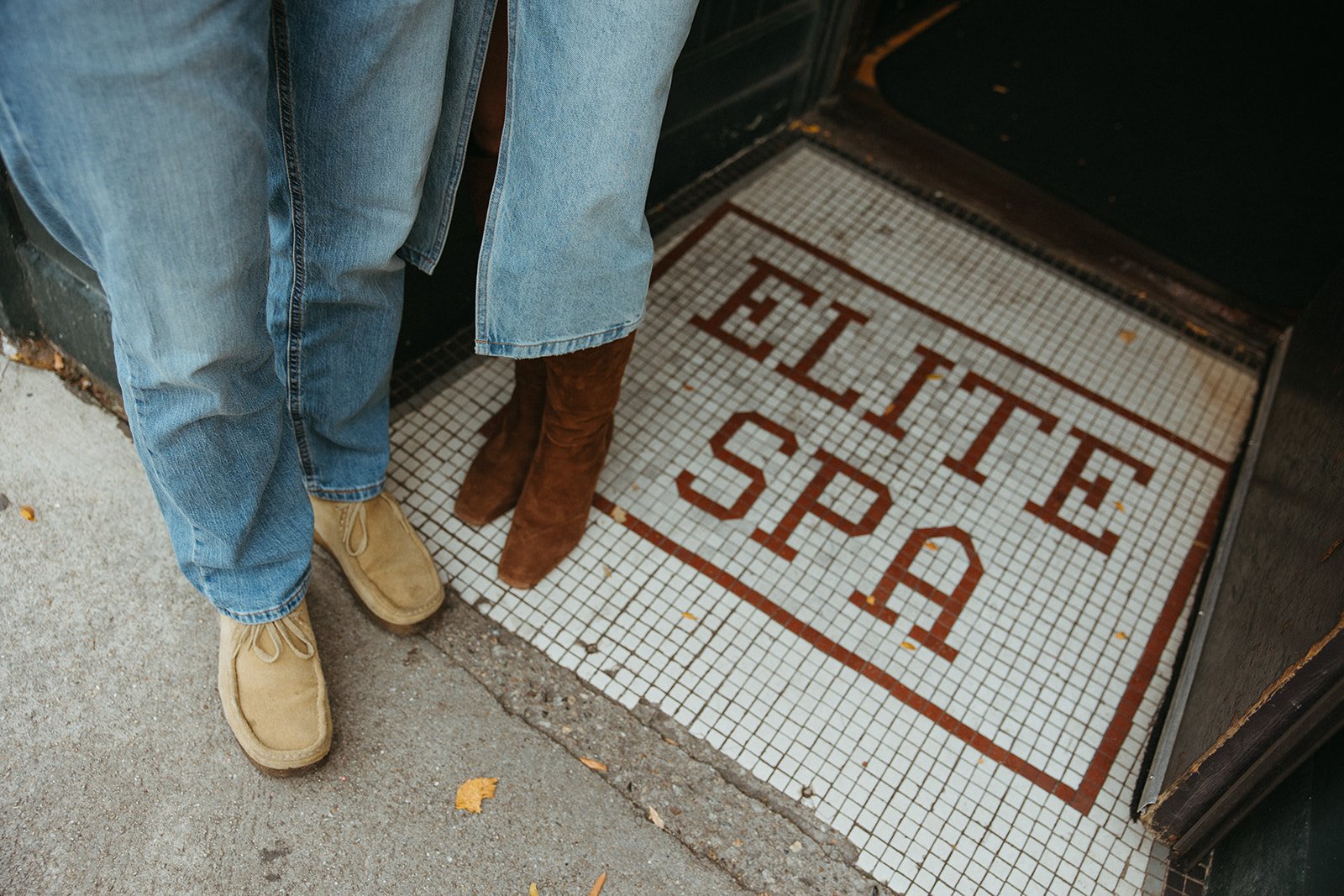 candid couples engagement photo 