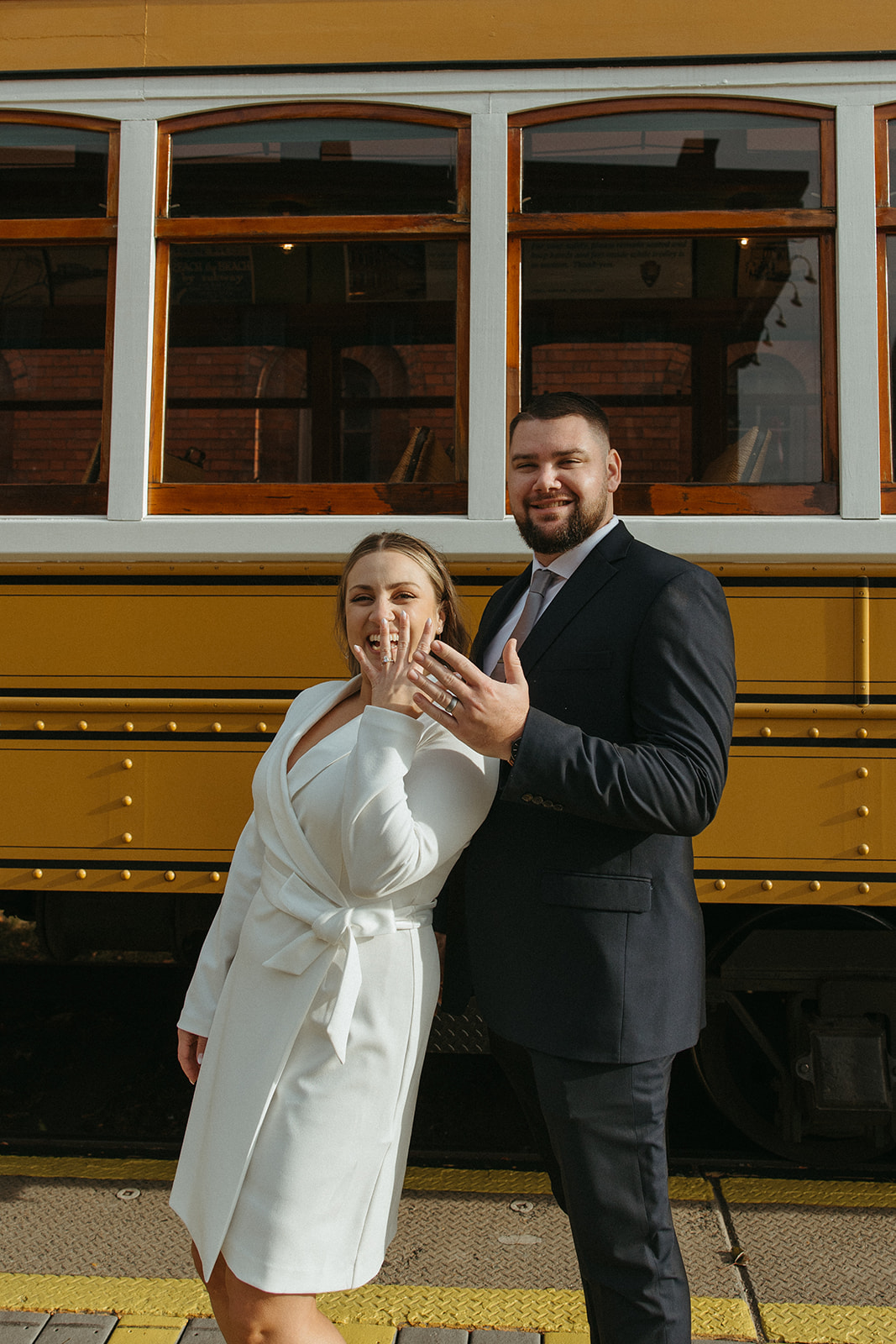 Stunning bride and groom pose after their elopement in Massachusetts