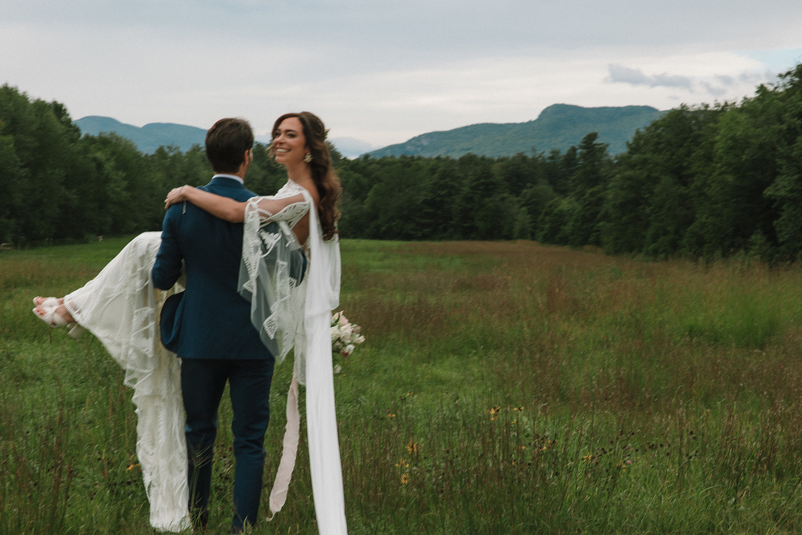 stunning bride and groom pose for portraits after their dreamy Boston wedding