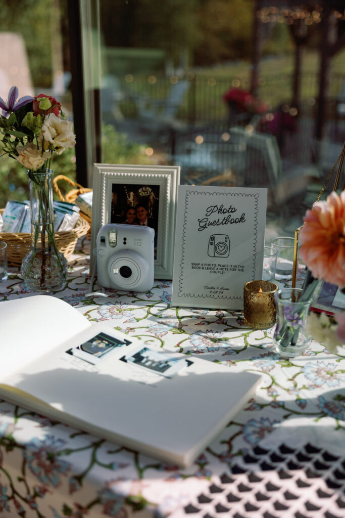 photo guestbook with polaroid cameras