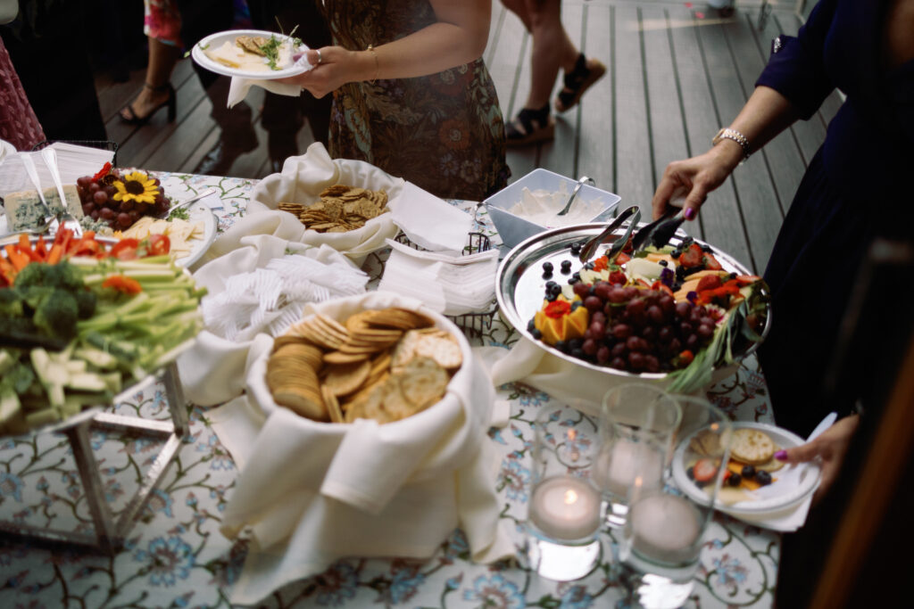 cheese board at wedding