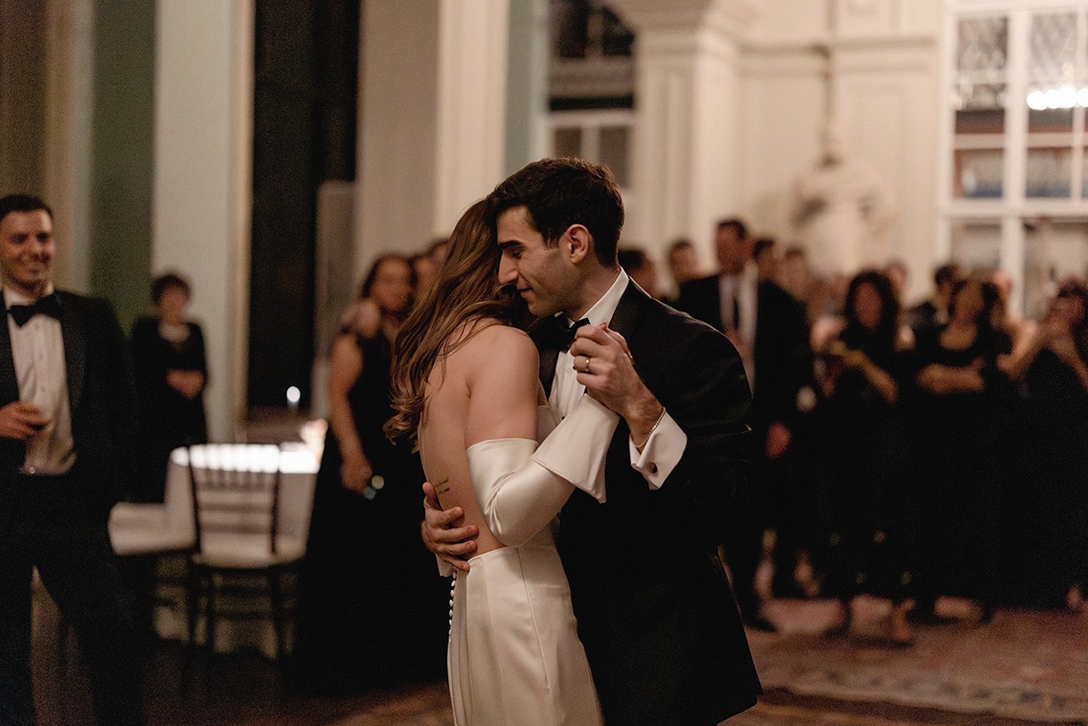 the bride and groom dancing at their athenaeum boston wedding