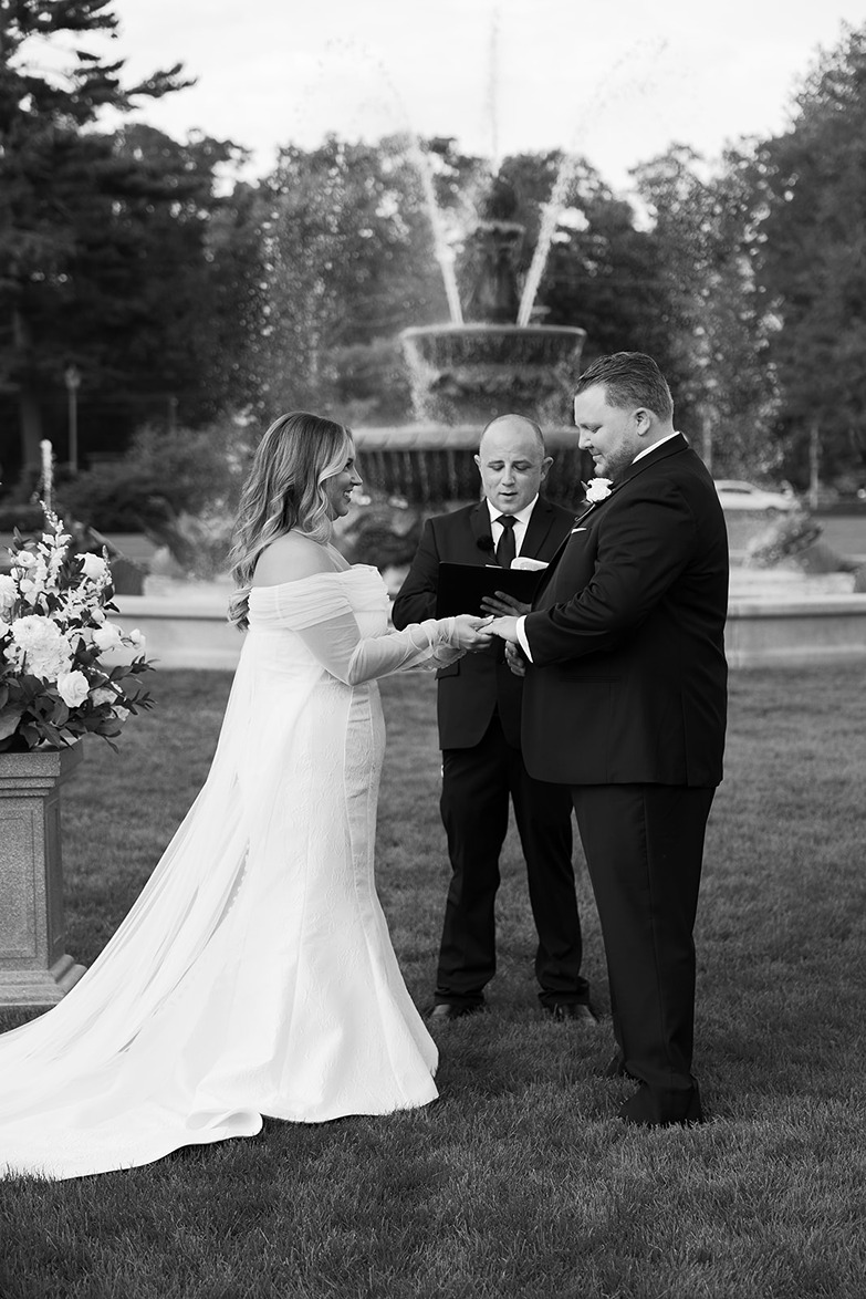 a bride and groom at their tupper manor wedding