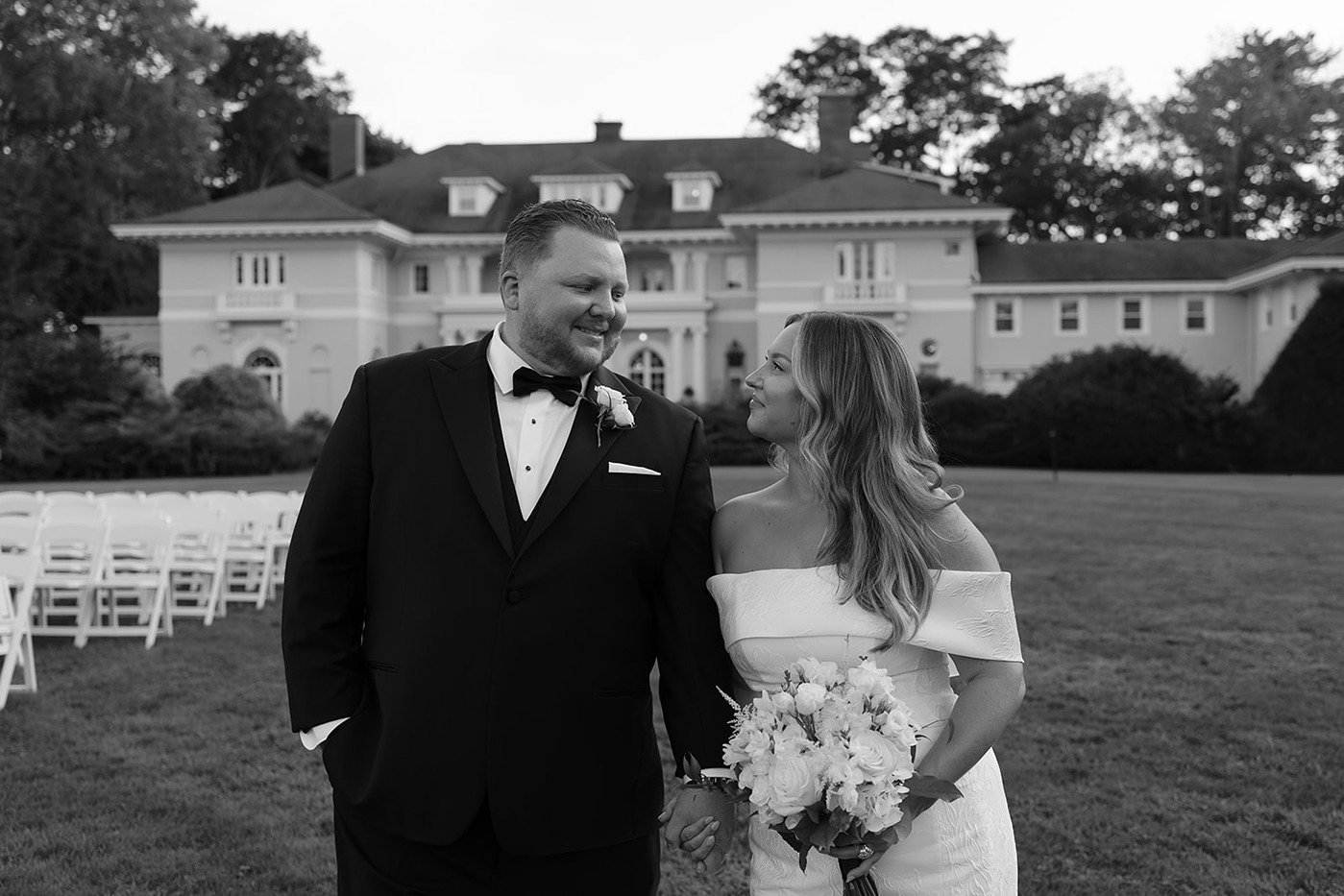 a bride and groom who chose tupper manor weddings