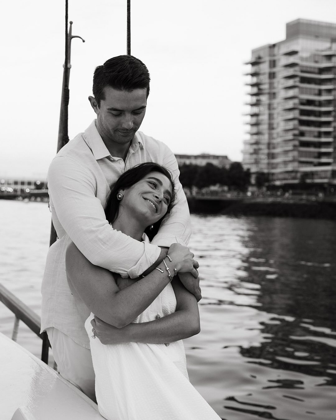 a couple in their boston harbor photos