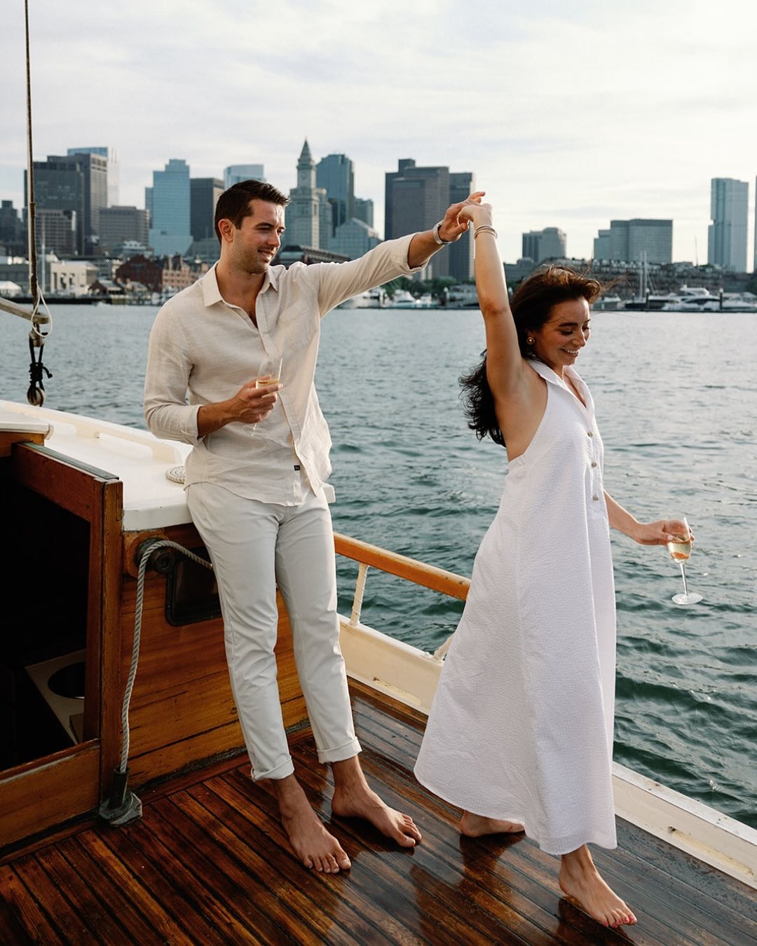 a couple in their boston harbor pictures